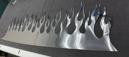 Chrome Flames Windshield Tint Banner